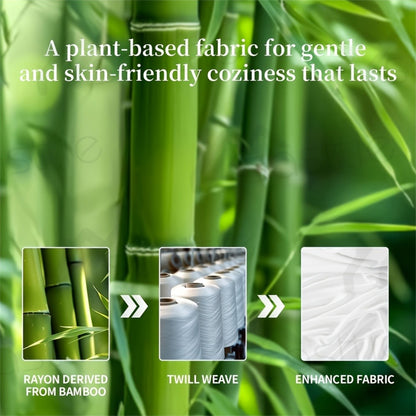 Fitted Sheet Bamboo Blend Deep Pocket Breathable Bed Sheet Set with Pillowcase