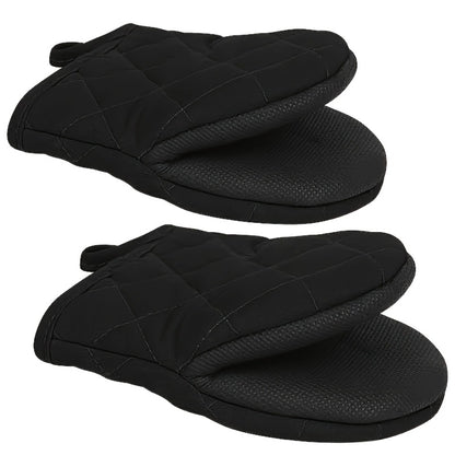 Oven Mitts 2 Pack Heat Resistant Kitchen Gloves - Non-Slip Multi-Ply Durable Cooking Baking Gloves Food Safe for BBQ Grilling Thanksgiving Christmas Holiday Kitchen Gift
