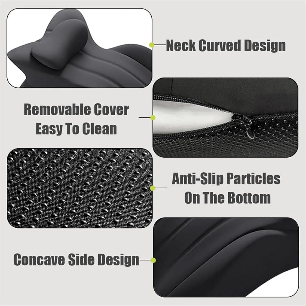 Wedge Pillow for Couples – Ergonomic Intimacy Support & Back Relief Cushion, Low-Profile Bedroom Bolster, Black