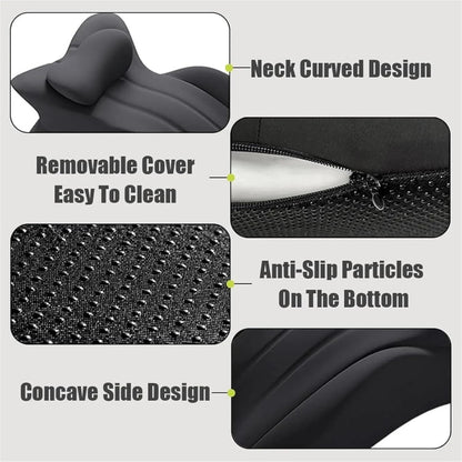 Wedge Pillow for Couples – Ergonomic Intimacy Support & Back Relief Cushion, Low-Profile Bedroom Bolster, Black