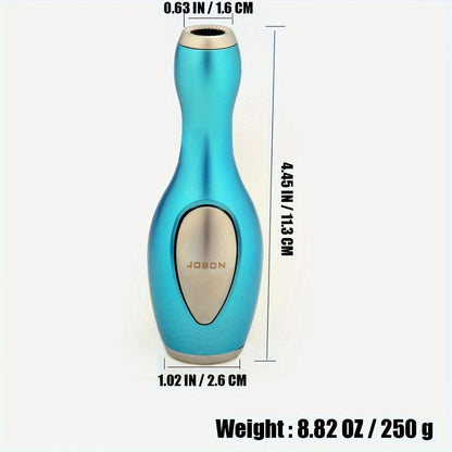 Windproof Butane Lighter - Refillable Zinc Alloy Jet Blue Flame Lighter with One-Button Adjustable Flame, Bowling Design Metal Lighter for Outdoor, Camping & Everyday Use (Butane Not Included)