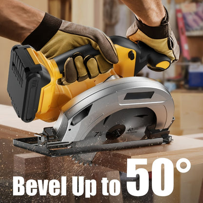 Brushless Cordless Circular Saw for Dewalt 20V MAX Battery - 7-1/4 Inch 0-50° Bevel Cut Electric Saw with Saw Blades Included