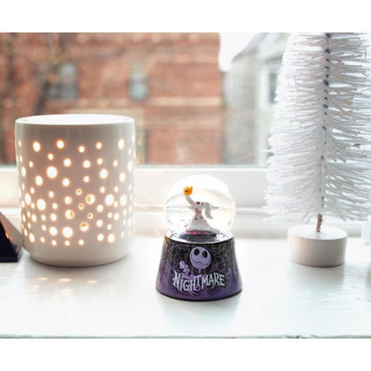 Nightmare Before Christmas Zero Light-Up Snow Globe – Disney Jack Skellington Dog Mini Collectible Snow Globe 3-Inch, LED Light-Up, Battery Included, Halloween Christmas Desk Decor Gift