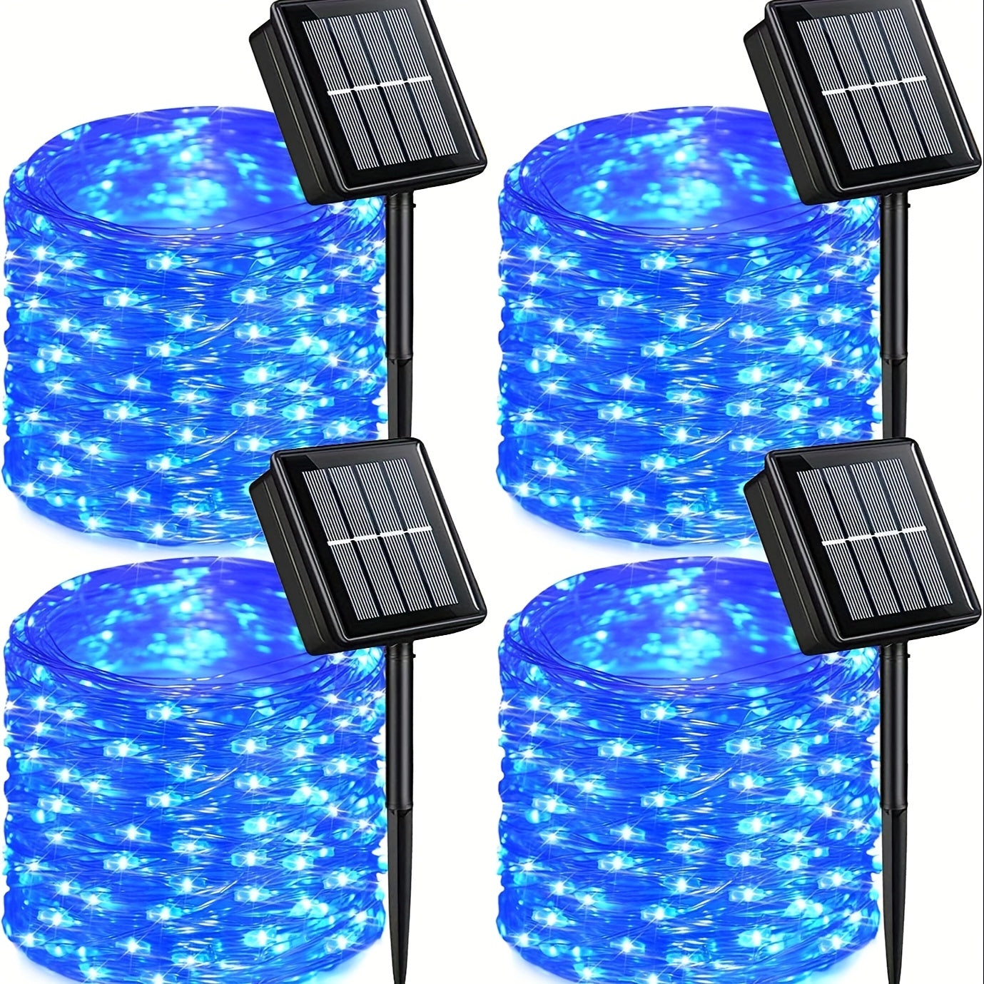 Solar Fairy String Lights Outdoor – 110 LED Copper Wire Solar Twinkle Lights with 8 Modes & Touch Control for Christmas Tree, Garden, Patio, Wedding & Party – 2, 4 or 8 Pack