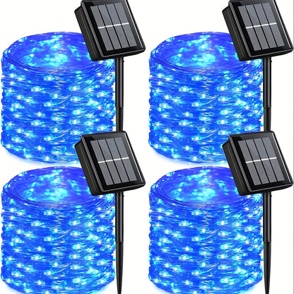 Solar Fairy String Lights Outdoor – 110 LED Copper Wire Solar Twinkle Lights with 8 Modes & Touch Control for Christmas Tree, Garden, Patio, Wedding & Party – 2, 4 or 8 Pack