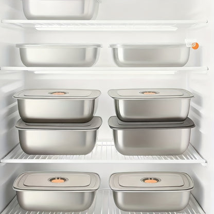 Stainless Steel Food Storage Containers, 6-Pack Airtight Stackable Meal Prep Containers with Lids – 40.58 oz Each, Heavy-Duty Lunch Box Set for Fridge, Freezer, Leftovers, Vegetables, Meat and Pantry