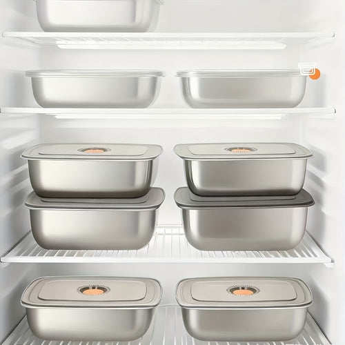 Stainless Steel Food Storage Containers, 6-Pack Airtight Stackable Meal Prep Containers with Lids – 40.58 oz Each, Heavy-Duty Lunch Box Set for Fridge, Freezer, Leftovers, Vegetables, Meat and Pantry