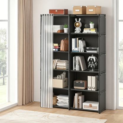 Multi-Purpose Storage Rack Single Double Row Clothing Bookcase Organizer 15.75 31.5 Inch Dustproof