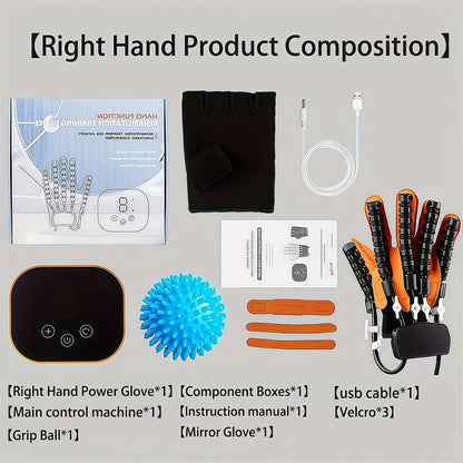 Rehabilitation Robot Gloves for Hand & Finger Training, Air Pressure Finger Exercise Device with LCD Touch Screen, Stroke Recovery & Finger Separation Rehab Glove for Elderly, Left or Right Hand M-XXL