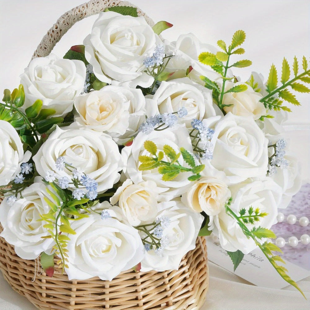 Artificial Roses Bulk with Long Stems – Real Touch Velvet Fake Flowers for Wedding Bouquet, Bridal Centerpiece, Valentine's Day, Mother's Day, Home Decor (50/100pcs, Multi Colors)