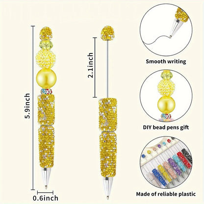 Glitter Beaded Pens Set 20pcs Sparkly String Bead Ballpoint Pens Colorful Fun Writing Pens for Office School Party Favors Wedding Gifts Birthday Presents Girls Women