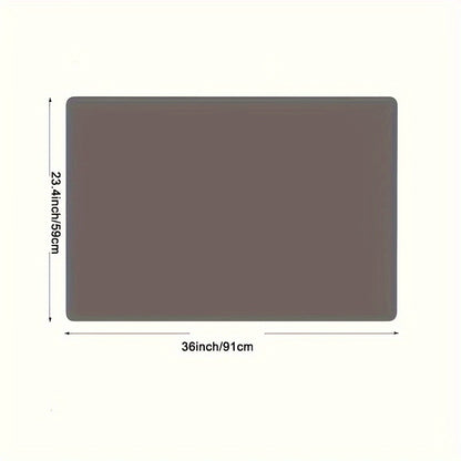 Kitchen Counter Mat Heat Resistant Countertop Protector Pad Extra Large Cuttable Non-Slip Mat for Kitchen Counter Dining Table - Waterproof Protective Mat 36 inch 47 inch Black Gray