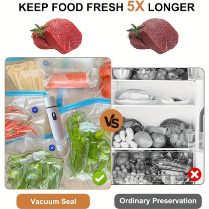 Handheld Vacuum Sealer Machine for Food Storage Portable Food Vacuum Preservation Device with 15 or 30 Vacuum Bags – Powerful Compact Vacuum Sealing Machine for Freshness