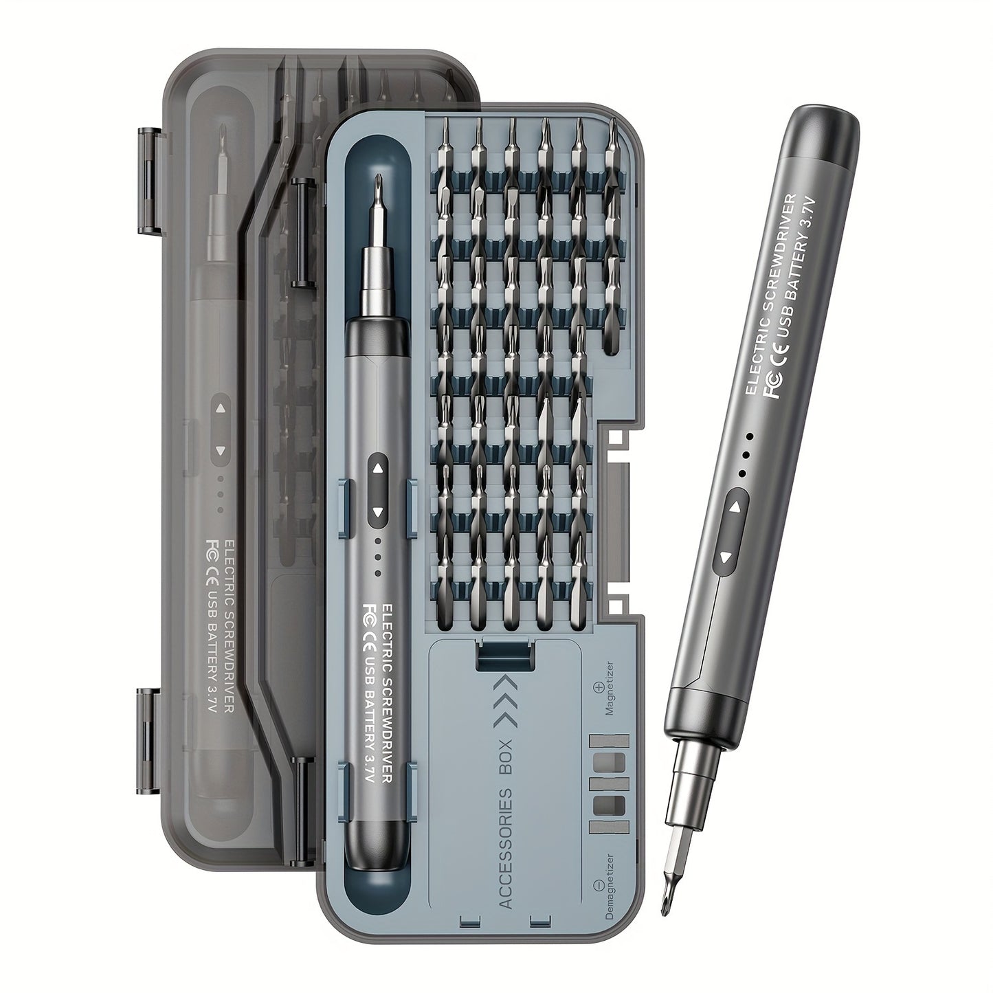 Electric Screwdriver Set 48-in-1, Cordless USB Rechargeable Precision Repair Kit with 38 Magnetic Bits for Phone, Laptop, Camera, Watch