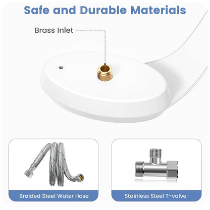 Ultra-Slim Non-Electric Bidet Attachment for Toilet, Self-Cleaning Dual Retractable Nozzles, Adjustable Water Pressure, Fresh Water Sprayer, US Standard, Easy Install
