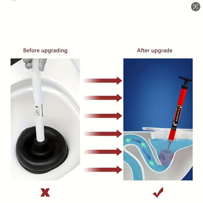 Toilet Plunger Heavy-Duty Air Pressure Drain Cleaner - Pipe Unclogger with Ergonomic Handle, Suction Cup Clog Remover for Toilet Sink Shower Bathtub, Efficient Bathroom Unclogging Tool, 1pc
