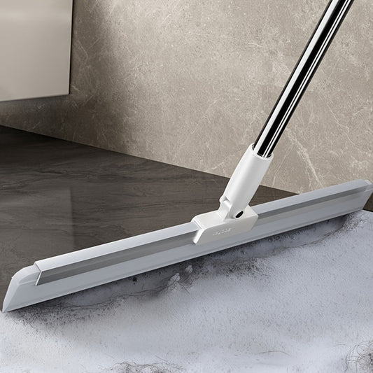 Silicone Squeegee Broom with Detachable Rotatable Head Long Stainless Steel Handle Floor to Ceiling Cleaning for Glass Tile Hardwood Carpet Shower Window