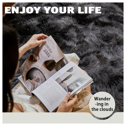 Fluffy Area Rug Tie-Dye Soft Carpet for Living Room Bedroom Office Thickened 1000g/㎡ Machine-Woven Indoor Mat Multi-Color Multi-Size Dark Gray Light Grey Khaki Pink Black White Purple