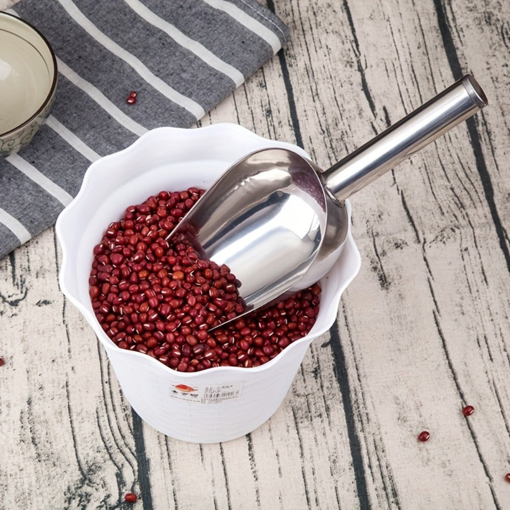 Stainless Steel Ice Spoon Set 4pcs 3oz Versatile Serving Spoon for Ice, Sugar, Beans & Rice – Kitchen Bar Tool for Parties, Weddings & Pet Food