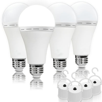 Emergency Light Bulb for Power Outages, Self-Charging Battery Backup LED Bulb 1200mAh 60 Watt Equivalent, Stays On During Blackout, E26 Base Rechargeable Backup Bulb for Home Safety Daily Use