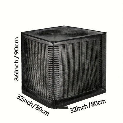 Outdoor AC Unit Cover Heavy Duty Waterproof Central Air Conditioner Cover with Mesh Vent Adjustable Straps UV Rain Snow Debris Bug Leaf Protection XS M L