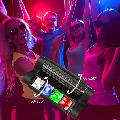 LED Spider Moving Head Stage Light 8x3W DJ Disco Party Light Sound Activated DMX-512 Control Beam Shaking Head Spider Lamp for Club Bar Wedding Carnival Festival Live Show