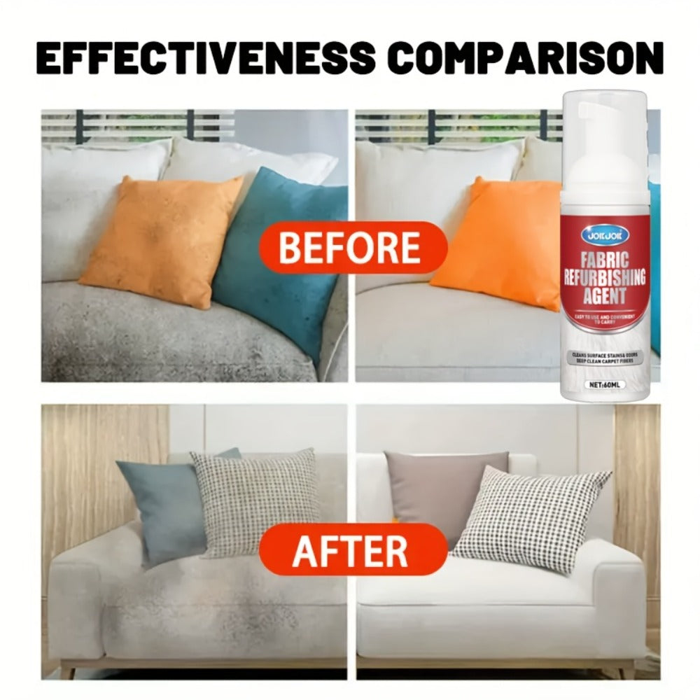 Fabric & Upholstery Cleaner Spray 2.03oz with Towel – Deep Stain Remover for Carpet, Sofa & Car Interior, Glycerin-Based Surfactant-Free Formula, Easy Spray Application for Home & Auto