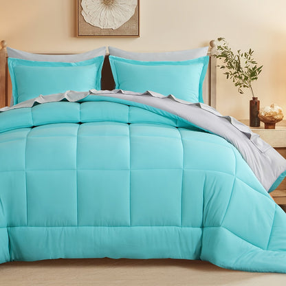 7 Piece Comforter Set Luxury Soft Fluffy Bedding All Season Bed in a Bag with Comforter Fitted Sheet Flat Sheet Pillowcases Hypoallergenic Breathable Easy Care Queen King Twin XL Full