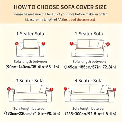 Sofa Cover Stretchy Washable Slipcover for 1 2 3 4 Seater Couch, Zigzag Textured Fabric, Scratch Slip Resistant Furniture Protector, Cream White Light Grey Dark Gray Coffee Brown