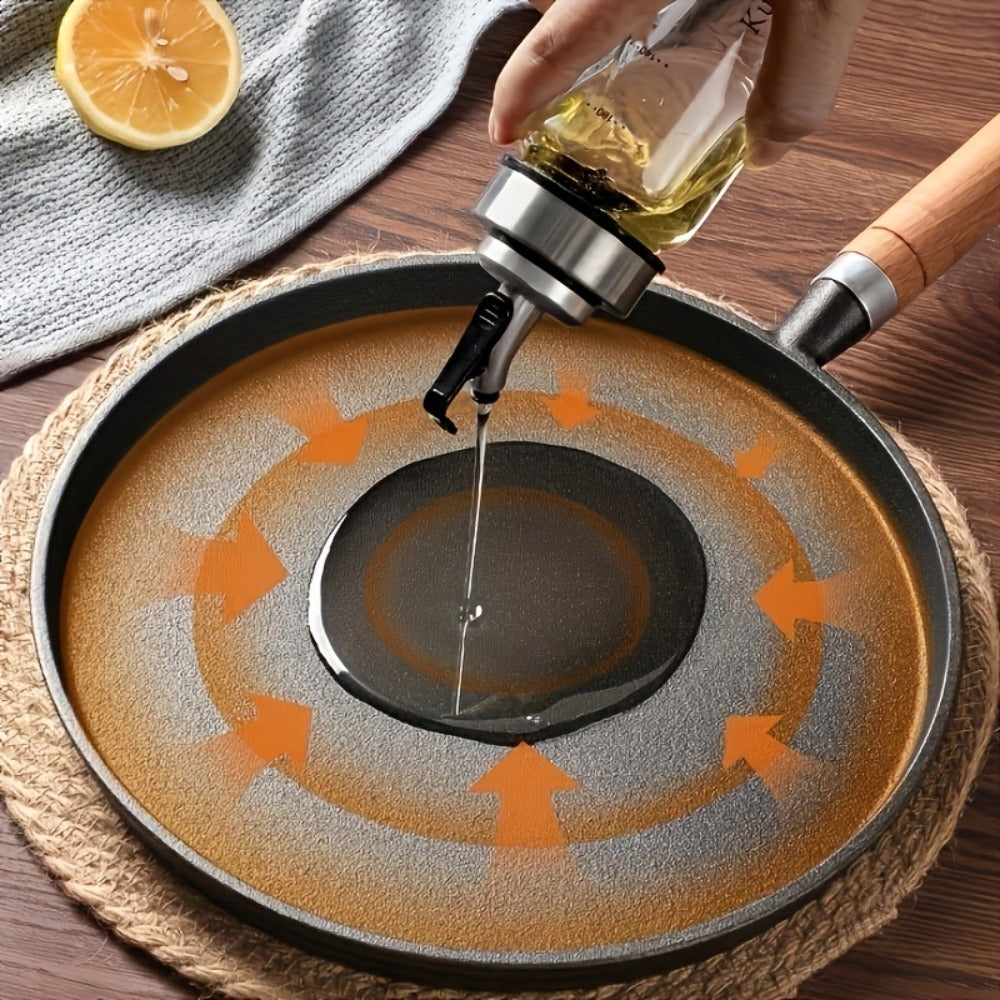 Cast Iron Skillet Non-stick Flat Pan 8.27/9.45/10.63 Inch for Pancakes Eggs & Crepes – Induction Gas Campfire Compatible Breakfast Griddle Pan for Indoor Outdoor Cooking