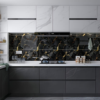 Peel and Stick Wall Tiles 50/100pcs - Waterproof PVC Marble Self-Adhesive Vinyl Panels for Bathroom Shower Kitchen Living Room TV Backdrop, Modern Wall Decor Easy Installation No Grout Required