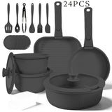 24-Piece Black Detachable Set