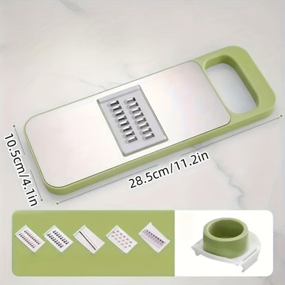 Mandoline Slicer 6-in-1 Vegetable Slicer Set with Interchangeable Blades - Stainless Steel Manual Julienne Grater Spiralizer Kitchen Tool for Potatoes Carrots Cucumbers with Safety Holder