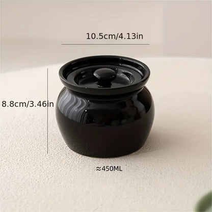 Ceramic Steam Stewing Pot - Water-Separated Clay Pot for Soups, Stews & Slow Cooking, Household Steaming Pot with Lid for One Person, Heat-Resistant Soup Pot for Stovetop & Kitchen Use
