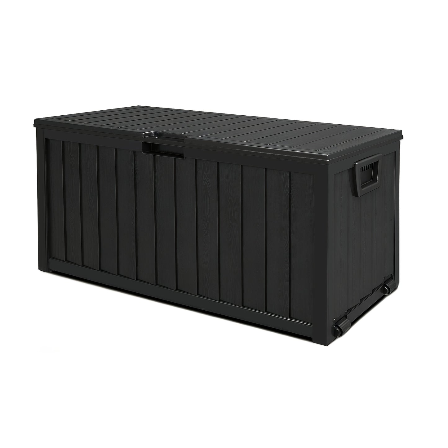Waterproof Deck Box Outdoor Storage Cabinet 35/75 Gallon – Enhanced Version with Handles & Wheels | Large Patio Storage Box for Pool Accessories, Garden Tools & Outdoor Gear | Easy Assembly Lockable