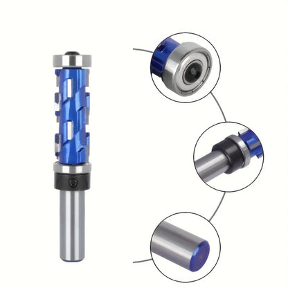 Carbide Flush Trim Router Bit 1/2" Shank - Double Bearing Design, Precision Woodworking Template Trimming Bit, CNC Router Cutter for Wood, Plywood & Laminate, 45mm & 65mm Options
