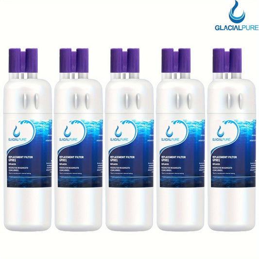 Refrigerator Water Filter 5-Pack Compatible with GlacialPure GP001 EDR1RXD1 W10295370 WHR1RXD1 KAD1RXD1 P8RFWB2L P4RFWB P5WB2L – Replacement Filter for Whirlpool Kenmore KitchenAid Maytag Amana