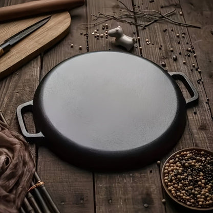 Pre-Seasoned Cast Iron Pan Set - Non-Stick Multifunctional Skillet for Pizza Home Kitchen Outdoor Cooking, Even Heating Compatible with All Stoves, 1/2/3 Piece Options