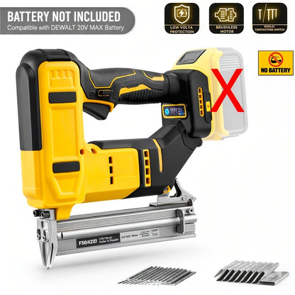 Cordless Brad Nailer and Stapler 2-in-1 Compatible with DEWALT 20V MAX Battery, Brushless Motor, Heavy-Duty Safety Lock, Fires 1-3/16" Nails & 7/8" Staples for Flooring Trim Woodworking (Tool Only)