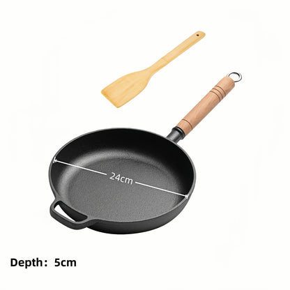 Cast Iron Skillet Non-stick Flat Pan 8.27/9.45/10.63 Inch for Pancakes Eggs & Crepes – Induction Gas Campfire Compatible Breakfast Griddle Pan for Indoor Outdoor Cooking