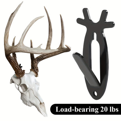 Deer Head Wall Hooks Set of 5 | Rustic Antler Wall Mount Coat Hook | Heavy Duty Steel | Entryway Bedroom Bathroom Balcony Home Decor