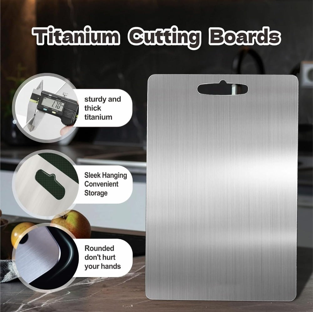 Stainless Steel Cutting Board Dual-Sided 9x13 Inch – Non-Slip Kitchen Chopping Board for Meat Vegetables Fish, Compact Design for RV Small Kitchen Home Chef