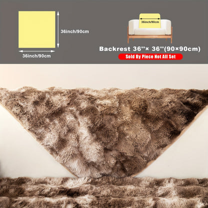 Plush Sofa Cover Faux Lamb Thick Fluffy Couch Slipcover Pet Friendly Machine Washable Gradient Color Polyester Furniture Protector for Armchair Single Double Triple Sofa Living Room Home Decor