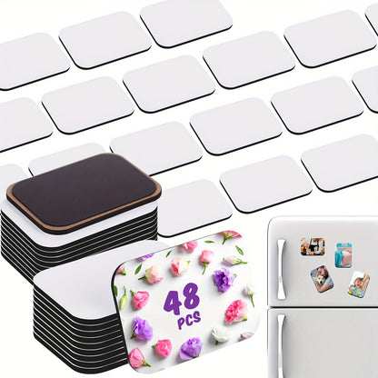 Sublimation Magnet Blanks 96 Pcs Blank Refrigerator Magnets for DIY Crafts – 48 Square & 48 Rectangle Fridge Magnets for Kitchen Office Home Decor Gifts 2.8x2 Inch