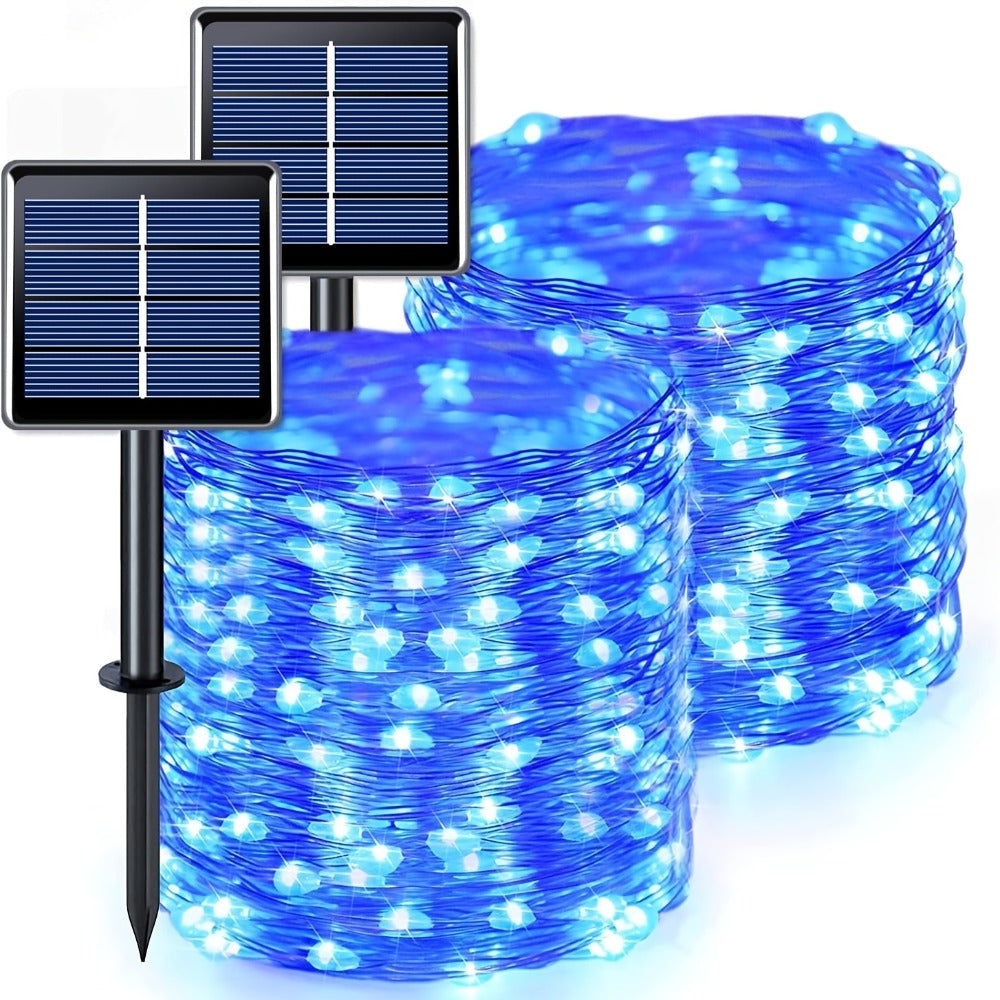 Solar Fairy String Lights Outdoor – 110 LED Copper Wire Solar Twinkle Lights with 8 Modes & Touch Control for Christmas Tree, Garden, Patio, Wedding & Party – 2, 4 or 8 Pack
