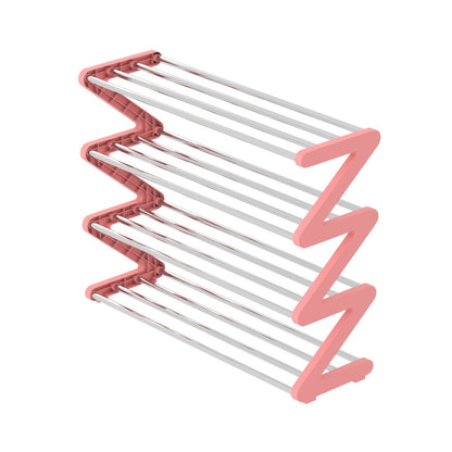 4-Tier Shoe Rack Upgraded Metal Tubes – Multi-Layer Shoe Storage Organizer with Thickened Plastic Parts for Entryway, Doorway, Bedroom, Hallway & Dorm – Graphite Black, Pink, Gray & Blue