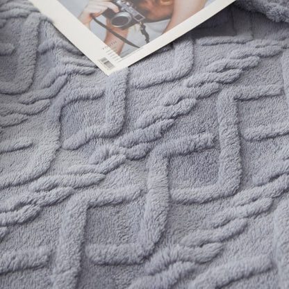 3D Plush Dense Weave Fleece Blanket – Ultra-Soft Warm Throw for Bed, Couch, Travel & Outdoor, Air-Conditioning Friendly, 3 Colors, 2 Sizes
