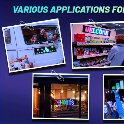 Flexible LED Display Screen Programmable Text & Animation, App & Remote Control, High-Definition RGB Matrix Panel for Any Curved Surface, Unique Gift for Friends & Family, Home Office Party Decoration