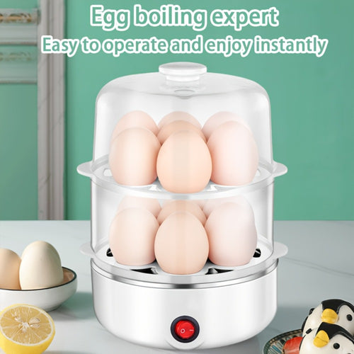 Egg Steamer Stainless Steel Mini Breakfast Machine Single Double Layer Multi-Functional Egg Cooker for Home Dormitory Student Dorm Back to School Holiday Gift
