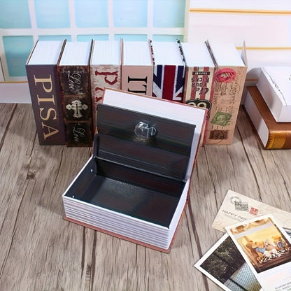 Hidden Book Safe Storage Box with Key Lock – Diversion Book Piggy Bank for Money Jewelry Secret Valuables Home Decor